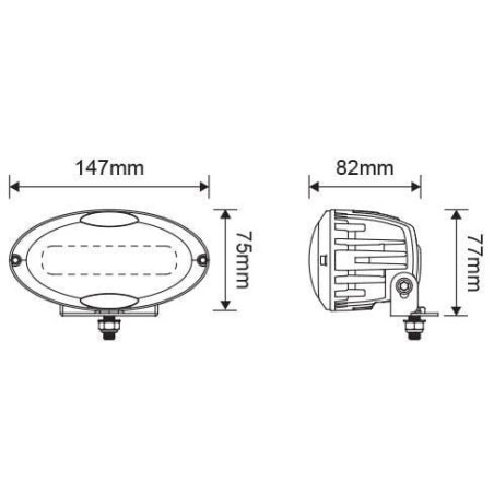 Phare de travail à LED ovale UNIVERSEL LA10439