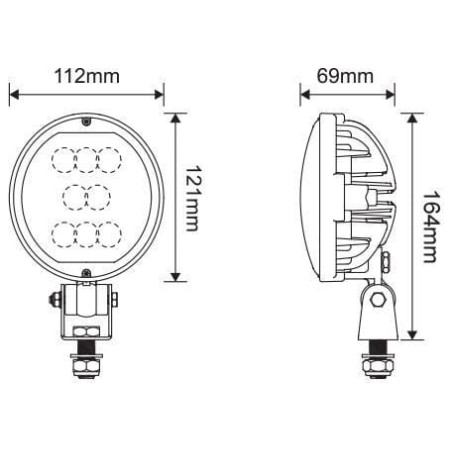 Phare de travail à LED ovale UNIVERSEL LA10440