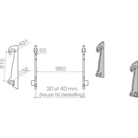 Suspension de rechange UNIVERSEL LBAVOL61540S