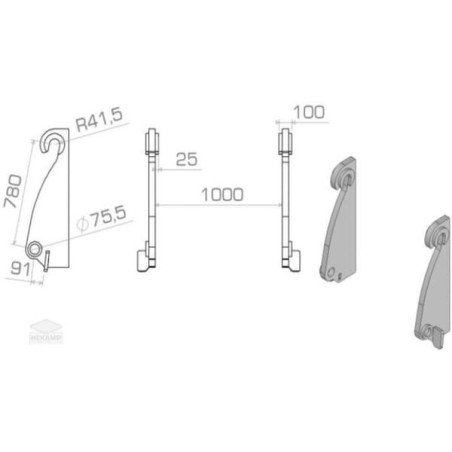 Suspension de rechange UNIVERSEL LBAVOL78050S