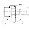 Raccord à visser 4xM5 UNIVERSEL PIF4M5B