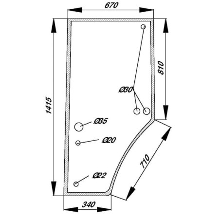 Vitre de porte UNIVERSEL R131163N