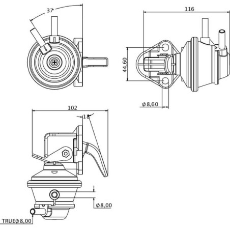 Pompe à carburant UNIVERSEL RE38009KR
