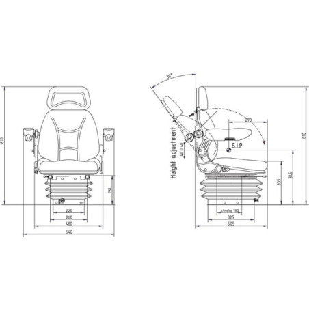 Siège à suspension pneumatique GOPART TS50000GP