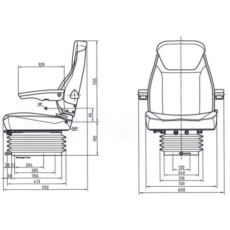 Siège à suspension pneumatique GOPART TS54000GP