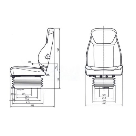 Siège à suspension pneumatique GOPART TS54000GP