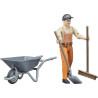 Ouvrier avec brouette miniature BRUDER U62130