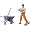 Ouvrier avec brouette miniature BRUDER U62130