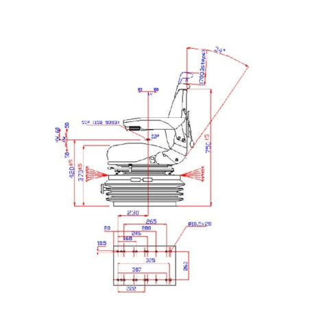 Siège à suspension pneumatique VAPORMATIC VLD1647
