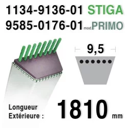 Courroie STIGA 1134-9136-01, 9585-0176-01, 1134913601, 9585017601 PRIMO 13-2411-11 / 13-2414-01 / 1125M