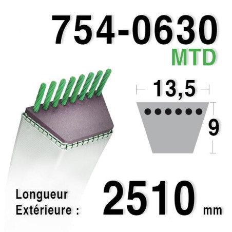 Courroie MTD 754-0630, 754-0630A, 954-0630