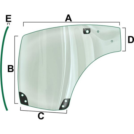 Vitre de porte droite VAPORMATIC VPM7424