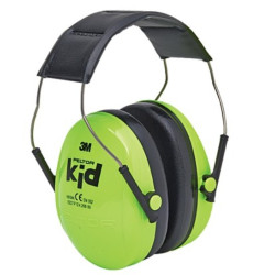 Casque anti-bruit 3M Peltor modèle enfant vert néon