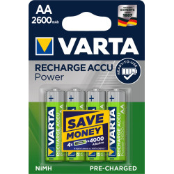 Blister de 4 accumulateurs rechargeables  VARTA HR06