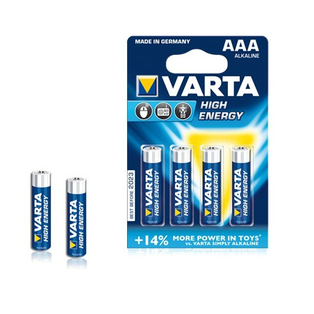 Lot de 4 piles alcalines 1,5V VARTA LR03