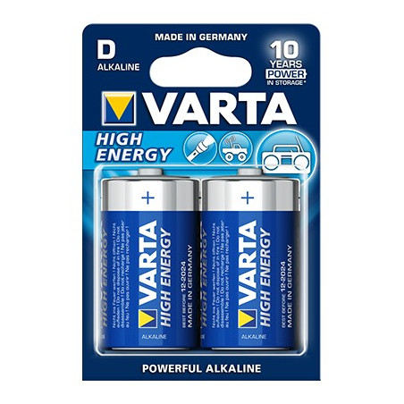 Lot de 2 piles alcalines 1,5V VARTA LR20
