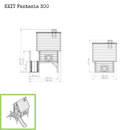 EXIT Fantasia 300 cabane de jeu en bois - vert