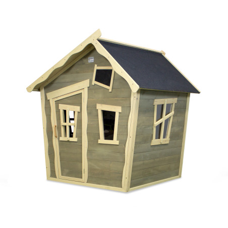 EXIT Crooky 100 cabane de jeu en bois - gris-beige