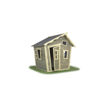 EXIT Crooky 100 cabane de jeu en bois - gris-beige