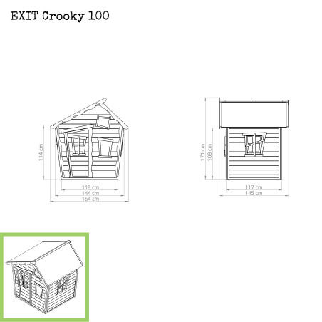 EXIT Crooky 100 cabane de jeu en bois - gris-beige