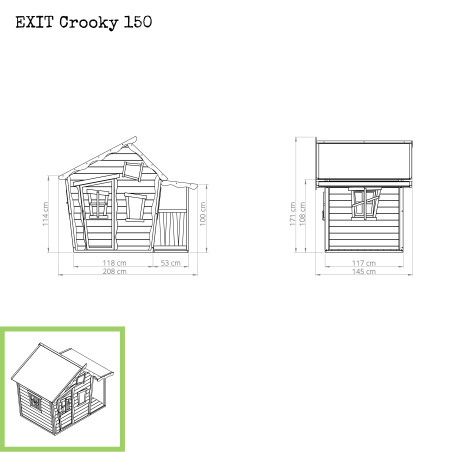 EXIT Crooky 150 cabane de jeu en bois - gris-beige