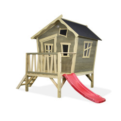 EXIT Crooky 300 cabane de jeu en bois - gris-beige