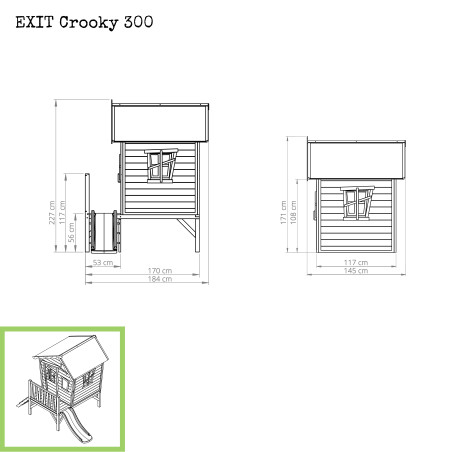 EXIT Crooky 300 cabane de jeu en bois - gris-beige