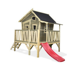 EXIT Crooky 350 cabane de jeu en bois - gris-beige