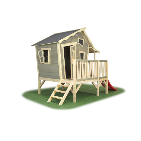 EXIT Crooky 350 cabane de jeu en bois - gris-beige