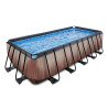 EXIT Piscine Wood 540x250x122cm avec pompe de filtration - marron