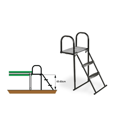 EXIT Plateforme Trampoline avec échelle pour hauteur de cadre de trampoline entre 65-80cm