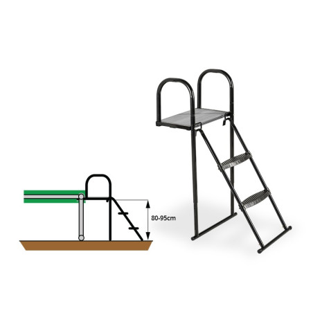 EXIT Plateforme Trampoline avec échelle pour hauteur de cadre de trampoline entre 80-95cm