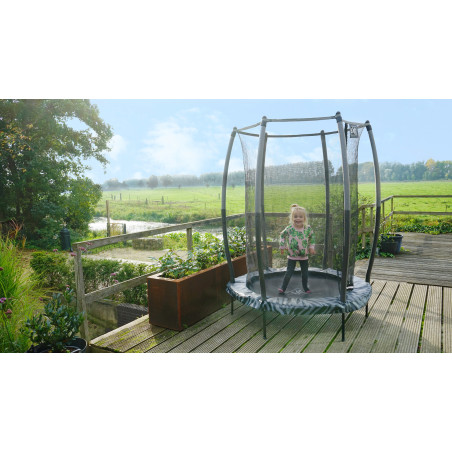 EXIT Trampoline Tiggy junior avec filet de sécurité ø140cm - noir gris