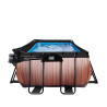 EXIT Piscine couverte Wood 540x250x122cm avec pompe de filtration à sable - marron