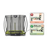 EXIT Le trampoline Silhouette inground 153x214cm avec filet de sécurité - vert