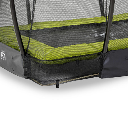 EXIT Le trampoline Silhouette inground 153x214cm avec filet de sécurité - vert