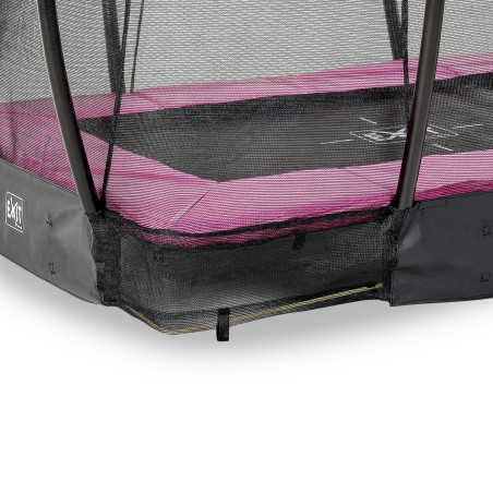 EXIT Le trampoline Silhouette inground 153x214cm avec filet de sécurité - rose