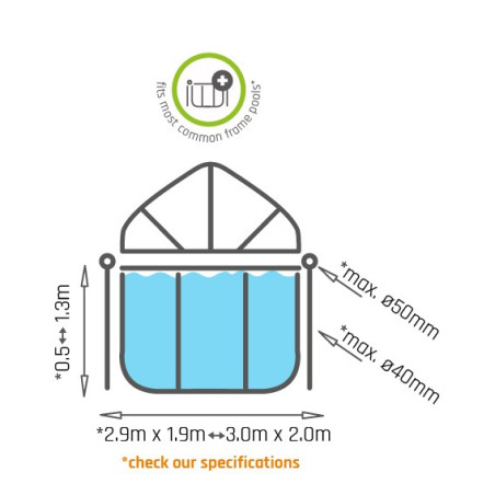 EXIT Voile d'ombrage piscine 300x200cm