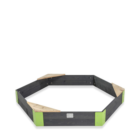 EXIT Aksent bac à sable en bois hexagonal 160x140cm