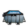 EXIT Piscine couverte Stone 540x250x100cm avec pompe de filtration à sable et à chaleur - grise
