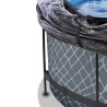 EXIT Piscine couverte Stone ø360x122cm avec pompe de filtration à sable et à chaleur - grise