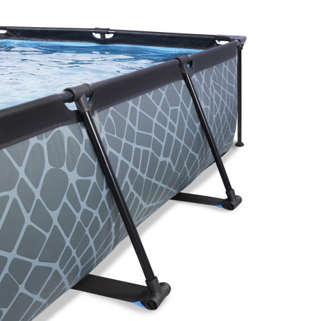 EXIT Piscine Stone 220x150x65cm avec pompe filtrante - grise