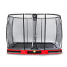 EXIT Trampoline enterré Elegant Premium de 214x366cm avec filet de sécurité Deluxe - rouge