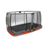EXIT Trampoline enterré Elegant Premium de 244x427cm avec filet de sécurité Deluxe - rouge