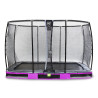 EXIT Trampoline enterré Elegant Premium de 244x427cm avec filet de sécurité Deluxe - violet