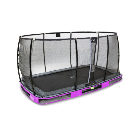 EXIT Trampoline enterré Elegant Premium de 244x427cm avec filet de sécurité Deluxe - violet