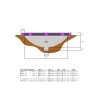 EXIT Trampoline enterré Elegant Premium de 244x427cm avec filet de sécurité Deluxe - violet