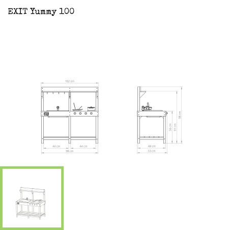 EXIT Cuisine de plein air en bois Yummy 100 - nature