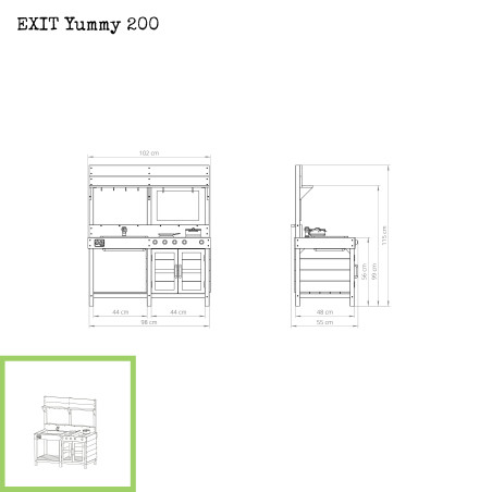 EXIT Cuisine de plein air en bois Yummy 200 - nature