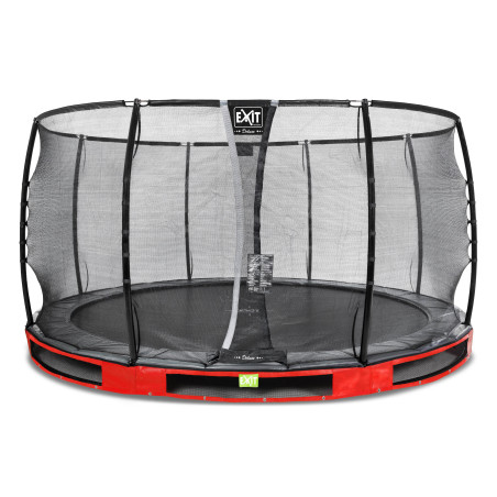 EXIT Trampoline enterré Elegant Premium ø427cm avec filet de sécurité Deluxe - rouge
